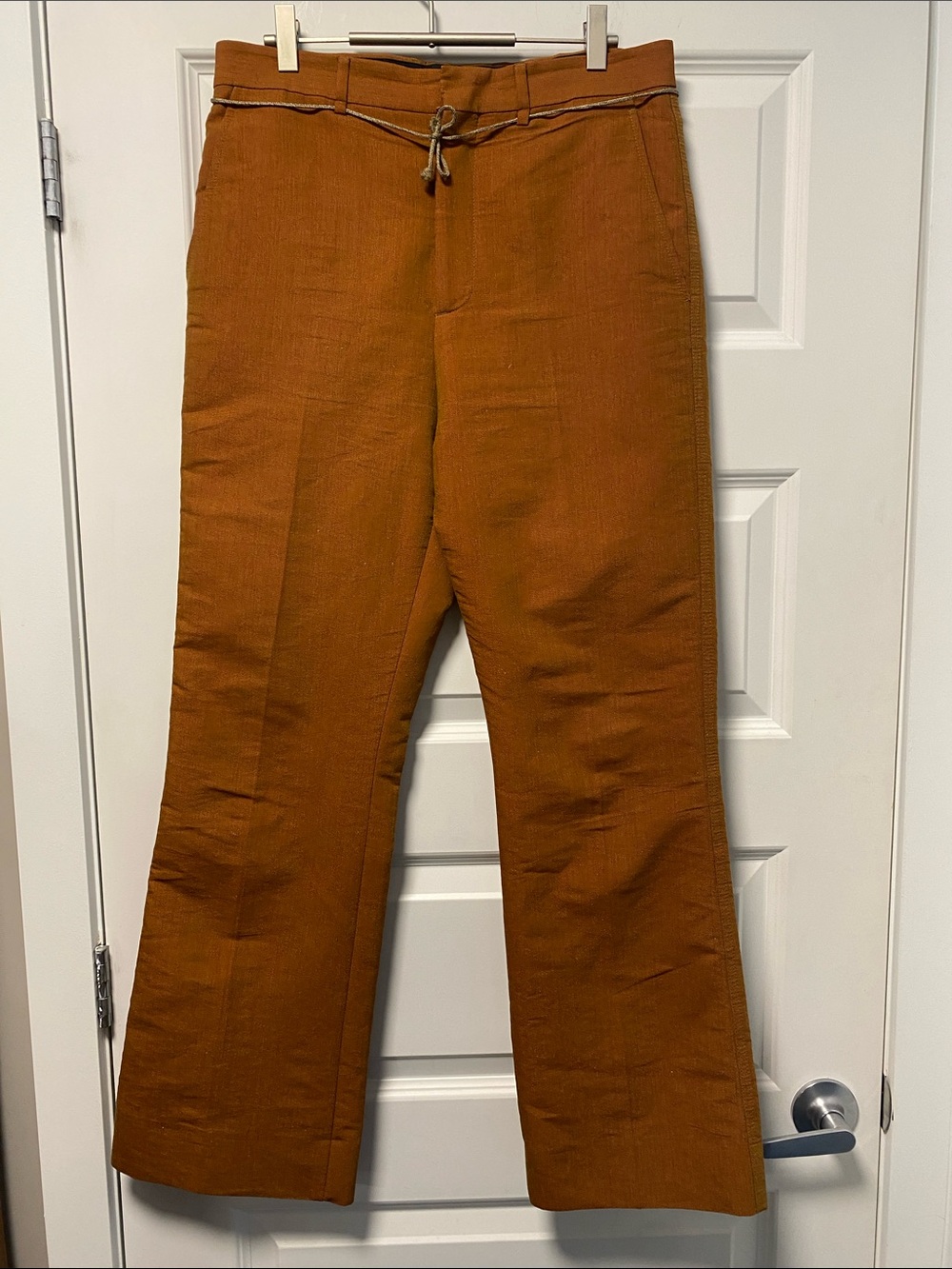 Acne Studios Burnt Orange Drawstring Belt Pants
